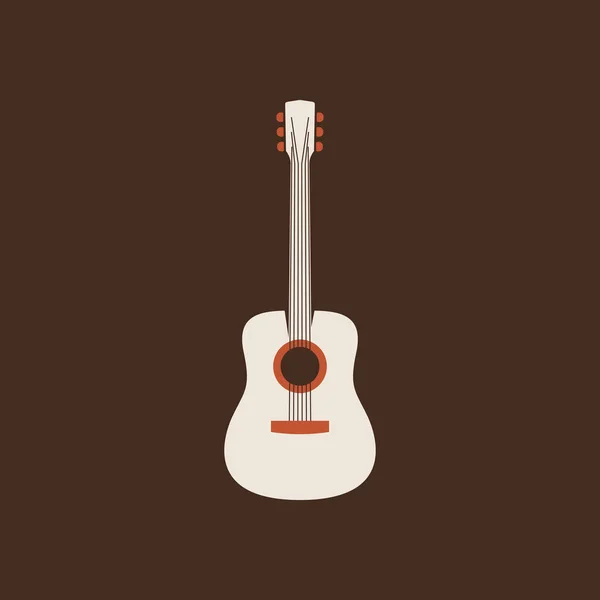Akustik gitar simgesi. İzole vektör dize hasta.