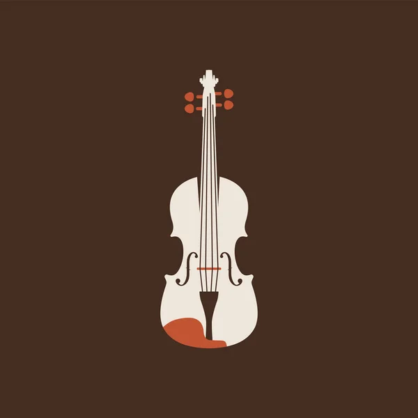Икона классической скрипки. Изолированная векторная строка . — стоковый вектор