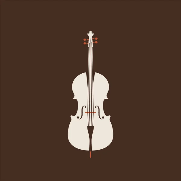 Icono clásico de violonchelo. Aislado Vector String enfermo . — Archivo Imágenes Vectoriales