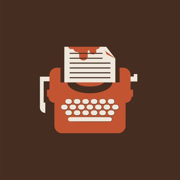 Изолированная пишущая машинка. Плоский вектор для писателей — стоковый вектор