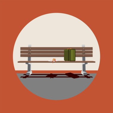 Stilize Forrest Gump film simgesi. Çalışan. Bir çikolata kutusu hayattır