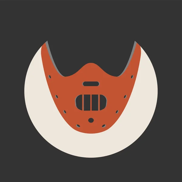 Silencio Los Corderos Icono Película Hannibal Lecter Máscara Desgarradora — Vector de stock