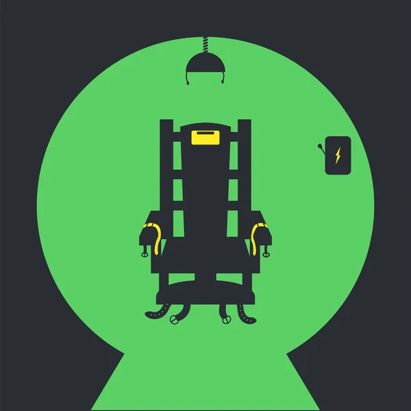 Electric chair Vector illustration. Green Mile movie icon. Torture chamber