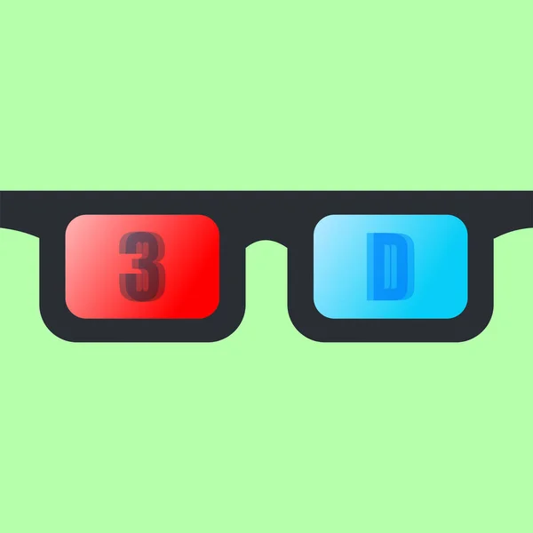 3D glasses vector Isolated on green background.