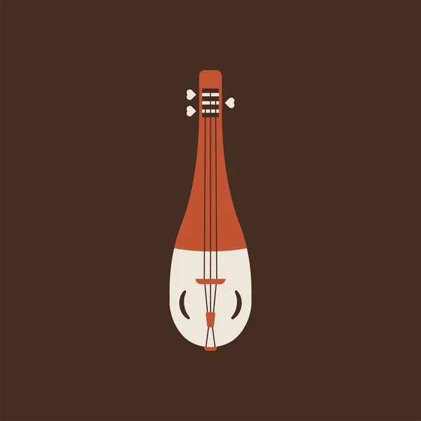 Icono de vector plano de Rebec. Instrumento de música folclórica — Archivo Imágenes Vectoriales