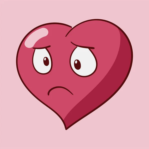 Funny Cartoon Heart Character Emotions Valentines Vector Icons Set Rose — Stock Vector