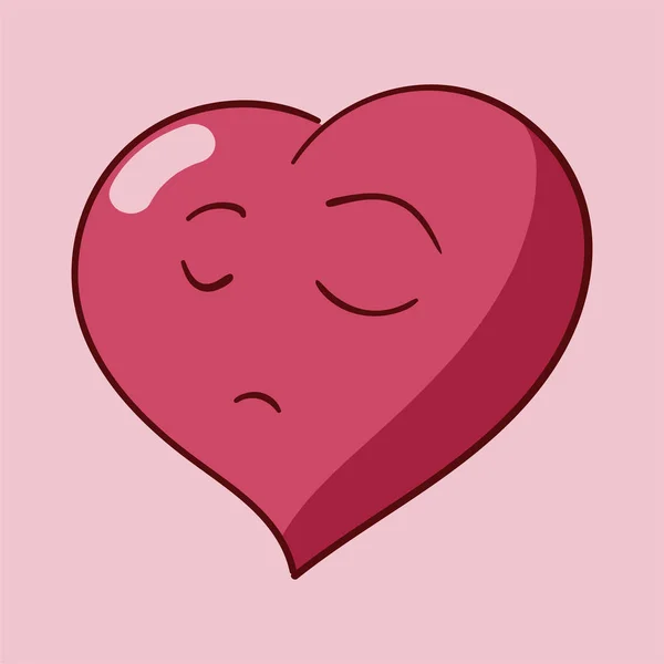 Engraçado Cartoon Coração Personagem Emoções Ícones Vetor São Valentim Definido —  Vetores de Stock