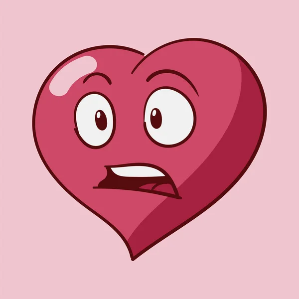 Engraçado Cartoon Coração Personagem Emoções Ícones Vetor São Valentim Definido — Vetor de Stock