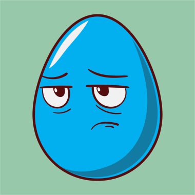 Komik karikatür Paskalya yortusu yumurta emoji simgesi. Şirin ifadeler vektör çizim. İzole