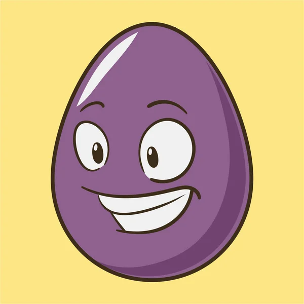 Desenhos animados engraçados ícone emoji ovo de Páscoa. Emoticons bonitos Ilustração vetorial. Isolados —  Vetores de Stock