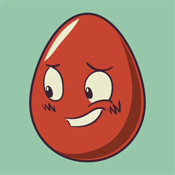 Lustiges Comic-Osterei-Emoji. niedlichen Emoticons Vektorillustration. isoliert — Stockvektor