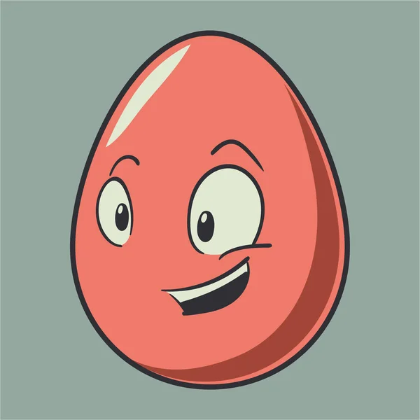 Divertido icono emoji huevo de Pascua de dibujos animados. Emoticones lindos Ilustración vectorial. Aislado — Archivo Imágenes Vectoriales