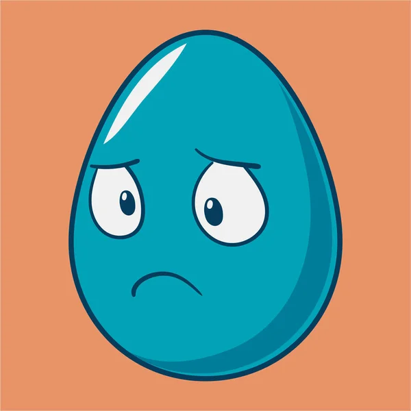 Vicces rajzfilm húsvéti tojás emoji ikonra. Aranyos hangulatjelek vektoros illusztráció. Elszigetelt — Stock Vector