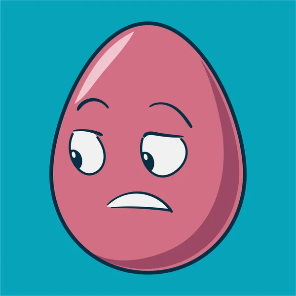 Komik karikatür Paskalya yortusu yumurta emoji simgesi. Şirin ifadeler vektör çizim. İzole