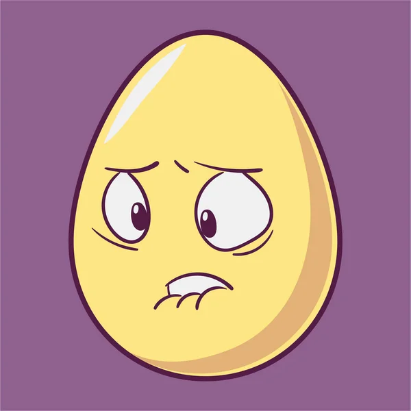 Komik karikatür Paskalya yortusu yumurta emoji simgesi. Şirin ifadeler vektör çizim. İzole