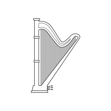 Arp düz siyah beyaz simgesi. İzole Vektör String iii.