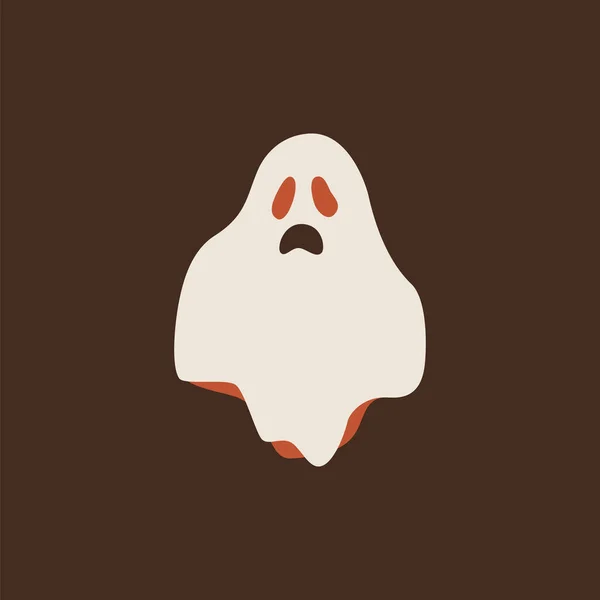 Ícone de fantasma branco dos desenhos animados halloween. Emoções sorridentes e malignas —  Vetores de Stock