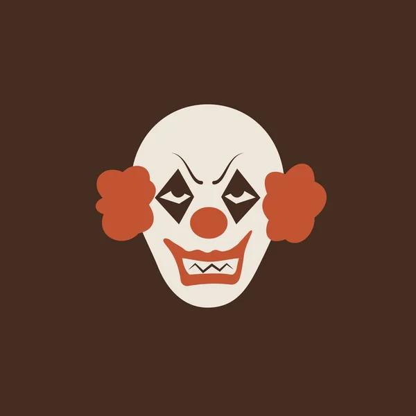 Duotone dessin animé Halloween effrayant clown icône. Sourire et émotions maléfiques — Image vectorielle