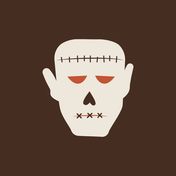 Duotone Cartoon halloween Frankensteins monster zombie head icon. Smajlík a zlé emoce — Stockový vektor