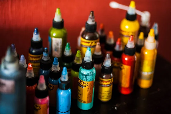 Tattoo Machine Tattoo Colors Paints — Stock Photo, Image