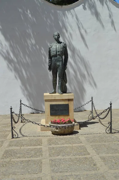 Magnifique Monument Torero Antonio Ordonez Dans Arène Ronda Août 2016 — Photo