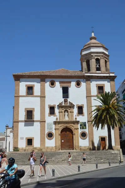 Головний Фасад Церкви Санта Марія Мера Районі Ronda Серпня 2016 — стокове фото