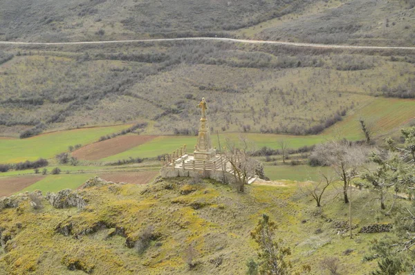 Schöne Aussicht Auf Den Christus Von Oben Dorf Medinaceli Architektur — Stockfoto