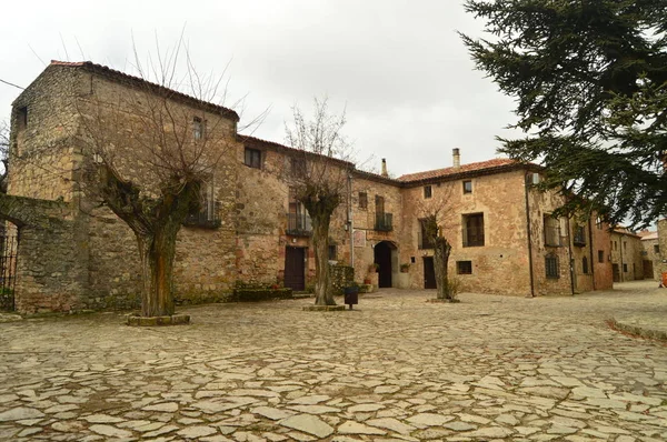 Belles Maisons Pierre Sur Notre Promenade Dans Village Medinaceli Architecture — Photo
