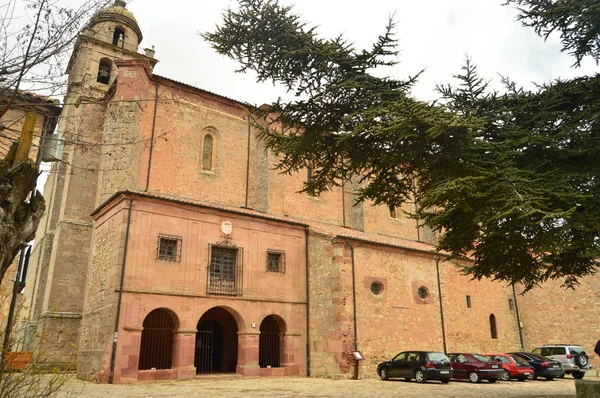 Wspaniały Główna Fasada Kolegiaty Medinaceli Marzec 2016 Historii Podróży Architektury — Zdjęcie stockowe