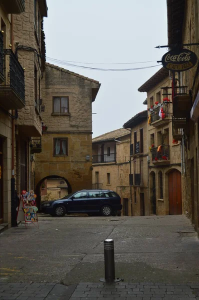 Malerische Und Enge Gassen Einem Sehr Bewölkten Tag San Vicente — Stockfoto