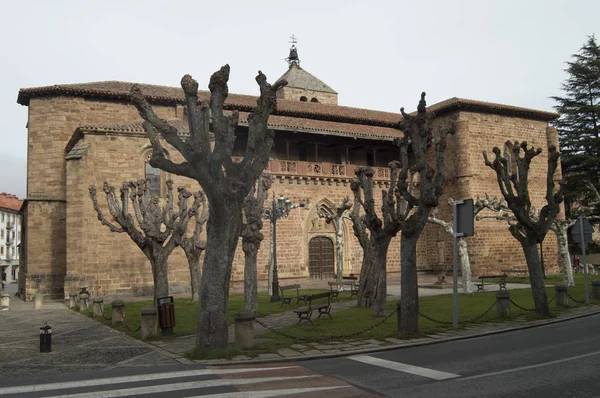 Fachada Igreja Santa Maria Mayor Século Construção Silleria Cimentado Romanica — Fotografia de Stock