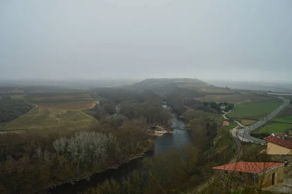 Prachtig Uitzicht Rivier Ebro Bij Haar Pass Door Briones Natuur — Stockfoto