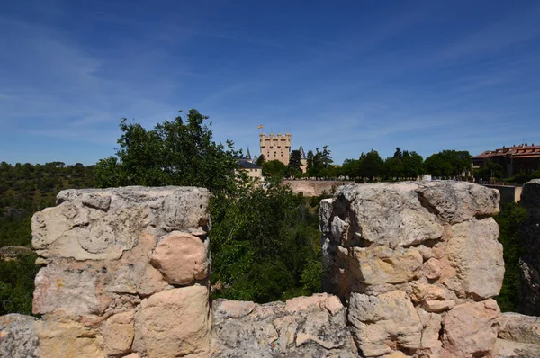 Tiro Nas Paredes Castelo Segóvia História Arquitetura Travel Junho 2018 — Fotografia de Stock