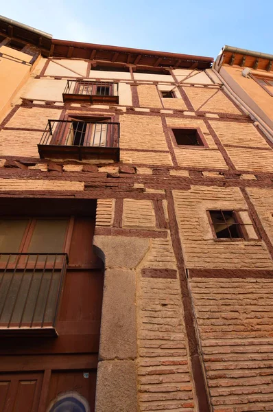 Nice Середньовічний Стиль Будівлі Одній Вузьких Вулиць Segovia Пам Ятки — стокове фото