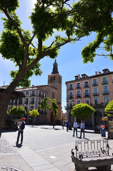 Plaza Principal Segovia Con Escenario Musical Ella Arquitectura Historia Viajes —  Fotos de Stock