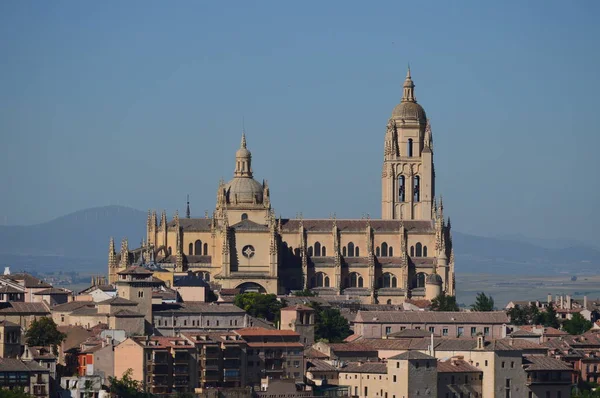 Großartige Aufnahme Der Kathedrale Von Segovia Bei Sonnenaufgang Architektur Reisen — Stockfoto