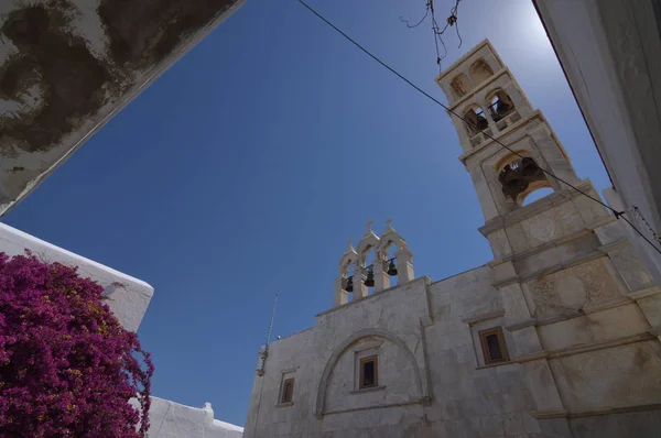 Fachada Principal Del Monasterio Panagia Tourliani Ano Mera Isla Mykonos — Foto de Stock