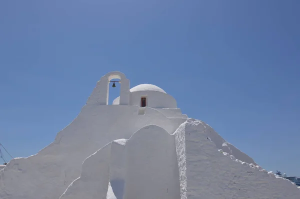 Główna Fasada Kościół Paraportiani Chora Wyspy Mykonos Arte Historia Architecture — Zdjęcie stockowe