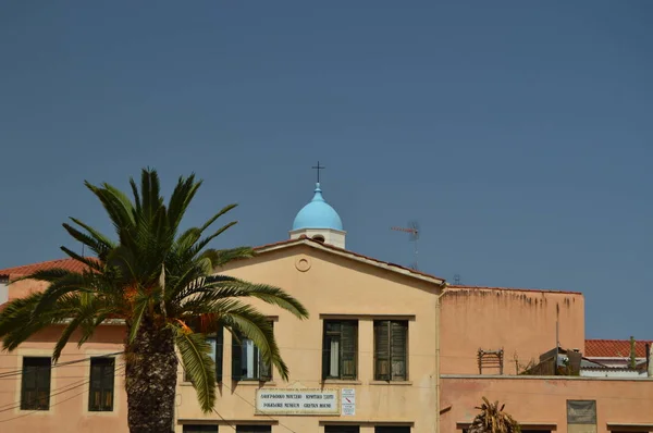 Beautiful Colorful Vaulted Roofs Typical Chania History Architecture Travel July — Stock Photo, Image