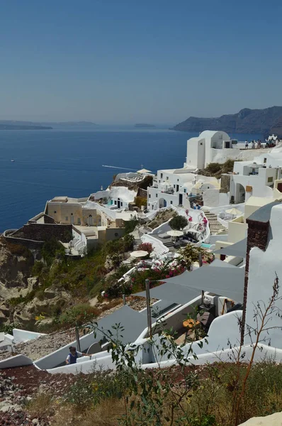 Vue Des Maisons Avec Toit Voûté Bleu Avec Vue Sur — Photo