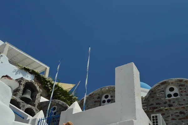 Coup Feu Coupé Une Entrée Église Son Clocher Annexe Dans — Photo