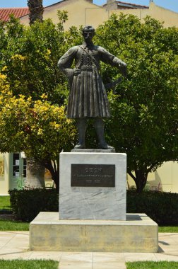 Heykelin Nafplio kareler birini üzerine. Mimari, yolculuk, manzara, yolculukları. 8 Temmuz 2018. Nafplio Argolida Yunanistan.