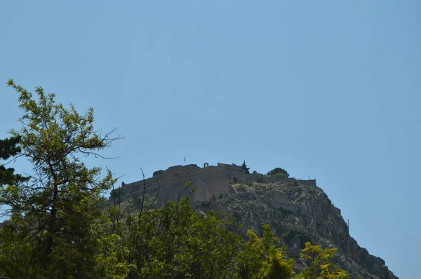 Castello Cima Alla Montagna Nauplion Architettura Viaggi Paesaggi Crociere Luglio — Foto Stock