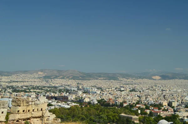 Wspaniałe Widoki Miasto Ateny Akropolu Architektura Historia Podróże Krajobrazy Lipca — Zdjęcie stockowe
