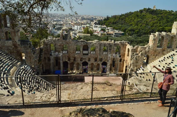 Θέατρο Του Διονύσου Κάτω Από Την Ακρόπολη Της Αθήνας Αρχιτεκτονική — Φωτογραφία Αρχείου