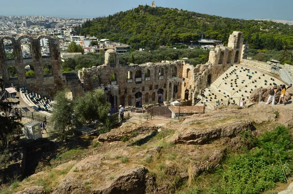 Θέατρο Του Διονύσου Κάτω Από Την Ακρόπολη Της Αθήνας Αρχιτεκτονική — Φωτογραφία Αρχείου