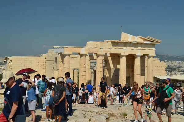 Propileia Acrópole Atenas Arquitetura História Viagens Paisagens Julho 2018 Atenas — Fotografia de Stock