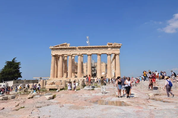 Partenon Akropol Atenach Historia Architektura Podróży Rejsy Lipca 2018 Akropol — Zdjęcie stockowe