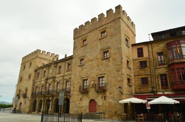 Gijon Revillagigedo sarayın ana cephe. Mimari, seyahat, tatil, şehirler. 31 Temmuz 2018. Gijon, İspanya, İspanya.