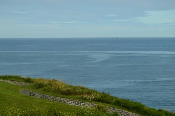 Vistas Del Mar Infinito Desde Parque Cimadevilla Gijón Naturaleza Viajes — Foto de Stock